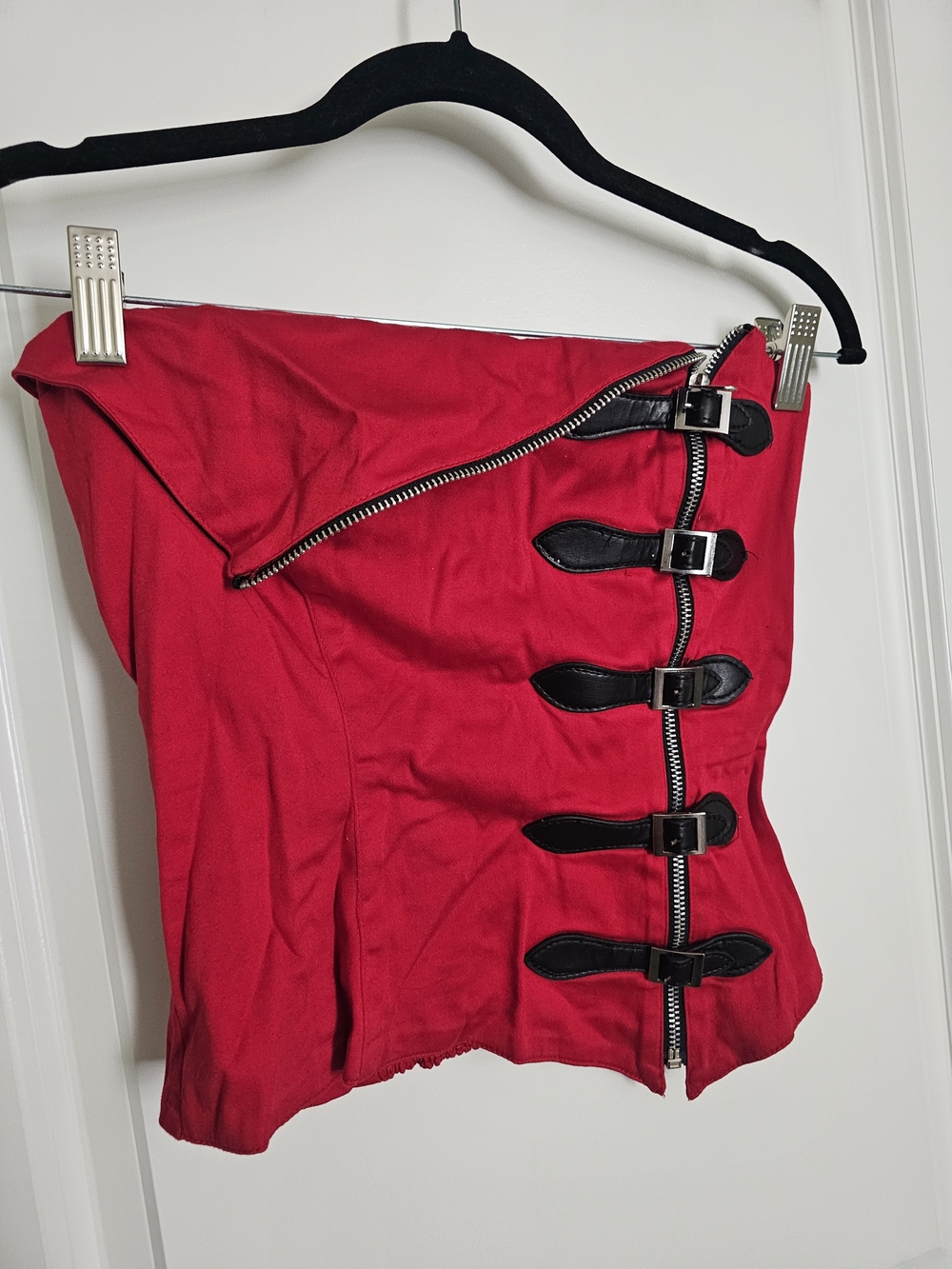 Lipstick Boutique Red Strapless Buckle-Trim Fashion Tube Top